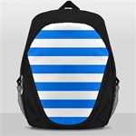 Horizontal Stripes - White and Dodger Blue Backpack Bag