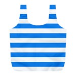 Horizontal Stripes - White and Dodger Blue Full Print Recycle Bag (L)
