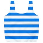 Horizontal Stripes - White and Dodger Blue Full Print Recycle Bag (XL)
