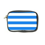 Horizontal Stripes - White and Dodger Blue Coin Purse