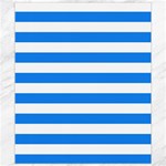 Horizontal Stripes - White and Dodger Blue Canvas 8  x 10 