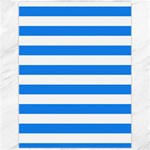 Horizontal Stripes - White and Dodger Blue Canvas 12  x 16 