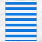 Horizontal Stripes - White and Dodger Blue Canvas 18  x 24 