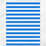 Horizontal Stripes - White and Dodger Blue Canvas 36  x 48 