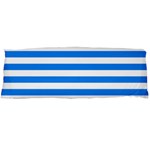 Horizontal Stripes - White and Dodger Blue Body Pillow Case (Dakimakura) (One Side)