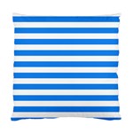 Horizontal Stripes - White and Dodger Blue Standard Cushion Case (One Side)