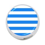 Horizontal Stripes - White and Dodger Blue 4-Port USB Hub (One Side)