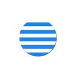 Horizontal Stripes - White and Dodger Blue Golf Ball Marker (10 pack)