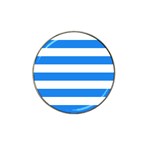 Horizontal Stripes - White and Dodger Blue Hat Clip Ball Marker (4 pack)