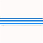 Horizontal Stripes - White and Dodger Blue Small Bar Mat