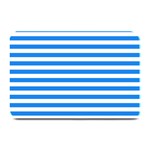 Horizontal Stripes - White and Dodger Blue Plate Mat
