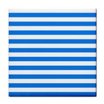 Horizontal Stripes - White and Dodger Blue Face Towel