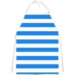 Horizontal Stripes - White and Dodger Blue Full Print Apron