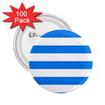 Horizontal Stripes - White and Dodger Blue 2.25  Button (100 pack)