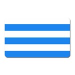 Horizontal Stripes - White and Dodger Blue Magnet (Rectangular)
