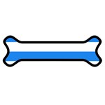 Horizontal Stripes - White and Dodger Blue Magnet (Dog Bone)