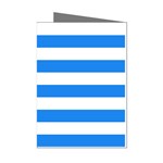 Horizontal Stripes - White and Dodger Blue Mini Greeting Cards (Pkg of 8)