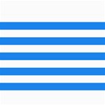 Horizontal Stripes - White and Dodger Blue 5  x 7  Photo Cards