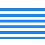 Horizontal Stripes - White and Dodger Blue Birthday Cake 3D Greeting Card (7x5)