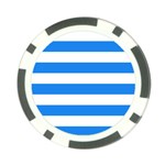 Horizontal Stripes - White and Dodger Blue Poker Chip Card Guard (10 pack)