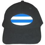 Horizontal Stripes - White and Dodger Blue Black Cap