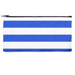 Horizontal Stripes - White and Royal Blue Pencil Case