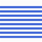 Horizontal Stripes - White and Royal Blue Collage 8  x 10 