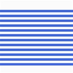 Horizontal Stripes - White and Royal Blue Collage 11  x 14 
