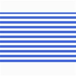 Horizontal Stripes - White and Royal Blue Collage 12  x 18 