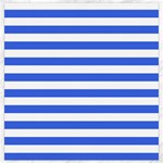 Horizontal Stripes - White and Royal Blue Canvas 12  x 12 