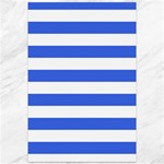 Horizontal Stripes - White and Royal Blue Canvas 12  x 18 