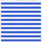 Horizontal Stripes - White and Royal Blue Canvas 20  x 20 
