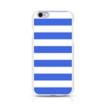 Horizontal Stripes - White and Royal Blue Apple iPhone 6/6S Silicone Case (Transparent)