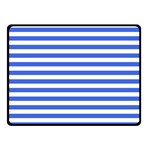 Horizontal Stripes - White and Royal Blue Double Sided Fleece Blanket (Small) (Two Sides)