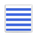 Horizontal Stripes - White and Royal Blue Memory Card Reader with Storage (Square)