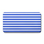 Horizontal Stripes - White and Royal Blue Medium Bar Mat