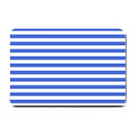 Horizontal Stripes - White and Royal Blue Small Doormat