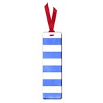 Horizontal Stripes - White and Royal Blue Small Book Mark