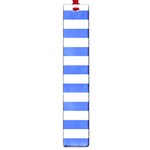 Horizontal Stripes - White and Royal Blue Large Book Mark