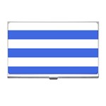 Horizontal Stripes - White and Royal Blue Business Card Holder
