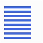 Horizontal Stripes - White and Royal Blue Small Garden Flag (Two Sides)
