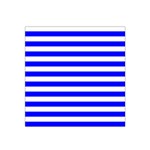 Horizontal Stripes - White and Blue Satin Bandana Scarf