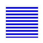 Horizontal Stripes - White and Blue Small Satin Scarf  (Square)