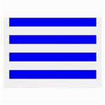 Horizontal Stripes - White and Blue Large Glasses Cloth (2 Sides)