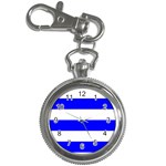 Horizontal Stripes - White and Blue Key Chain Watch