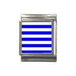 Horizontal Stripes - White and Blue Italian Charm (13mm)