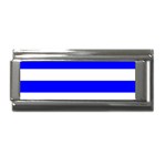 Horizontal Stripes - White and Blue Superlink Italian Charm (9mm)
