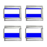 Horizontal Stripes - White and Blue 9mm Italian Charm (4 pack)