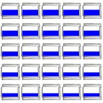 Horizontal Stripes - White and Blue 9mm Italian Charm (25 pack)