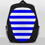 Horizontal Stripes - White and Blue Backpack Bag